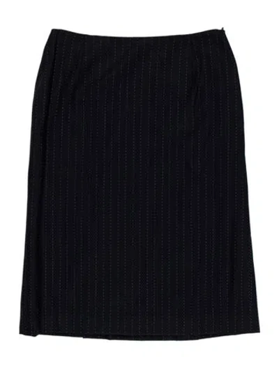 Pre-owned Aquascutum Wool Knee-length Skirt In Blue