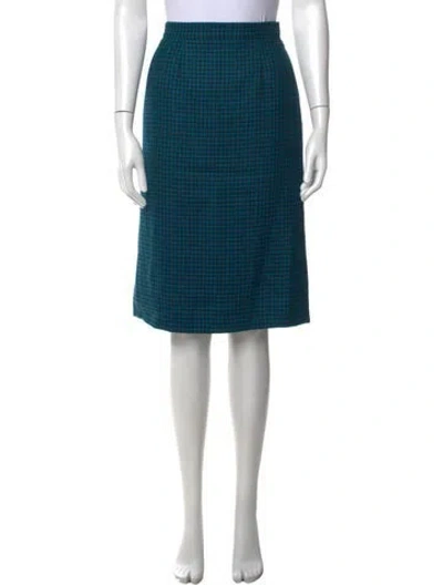 Pre-owned Aquascutum Wool Knee-length Skirt In Blue