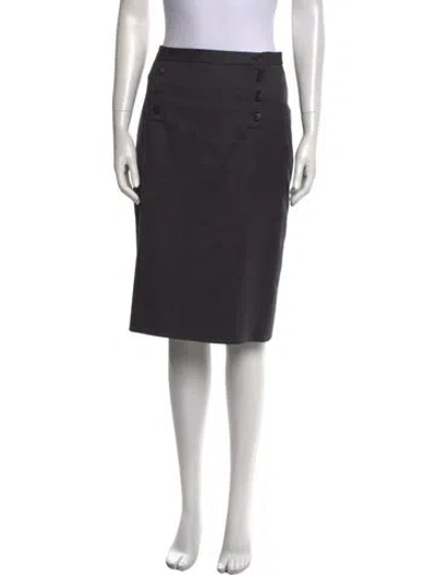 Pre-owned Aquascutum Wool Knee-length Skirt In Gray