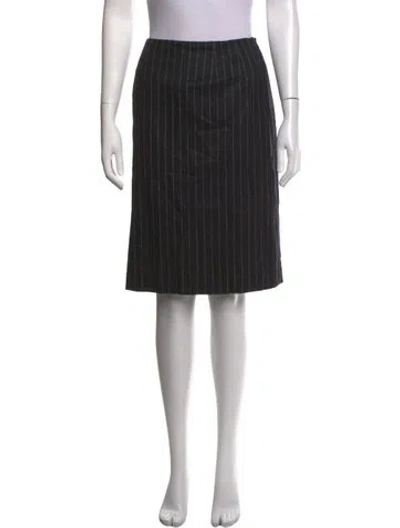 Pre-owned Aquascutum Wool Knee-length Skirt In Grey