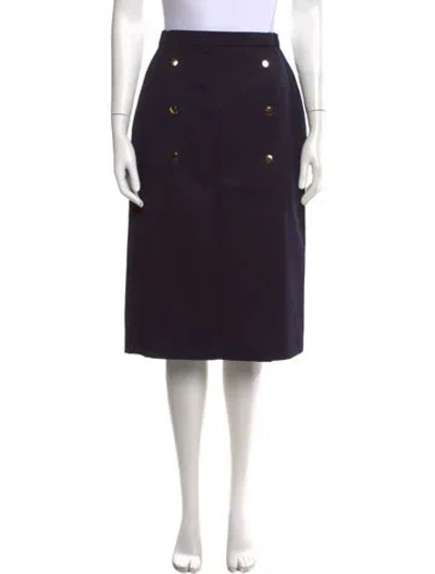 Pre-owned Aquascutum Wool Midi Length Skirt In Blue