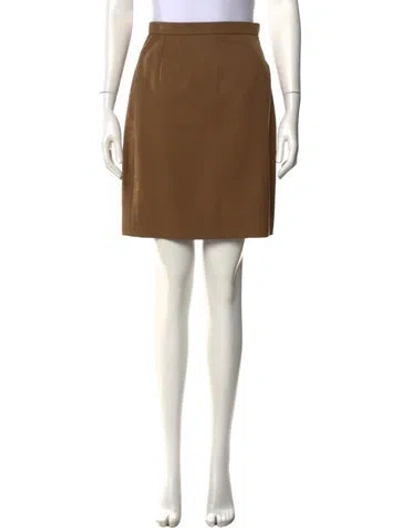 Pre-owned Aquascutum Wool Mini Skirt In Brown