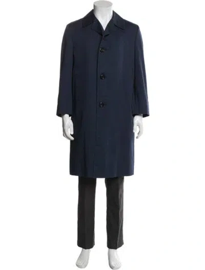 Pre-owned Aquascutum Wool Overcoat In Blue