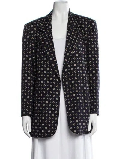 Pre-owned Aquascutum Wool Patterned Coat In Blue