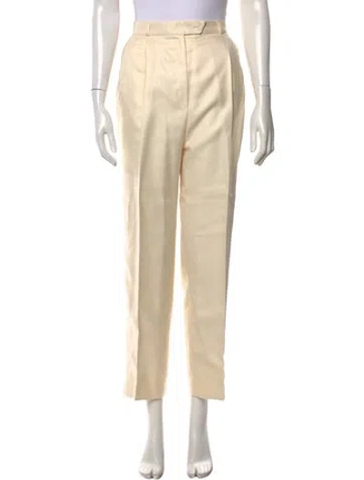 Pre-owned Aquascutum Wool Straight Leg Pants In Neutrals