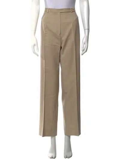 Pre-owned Aquascutum Wool Straight Leg Pants In Neutrals