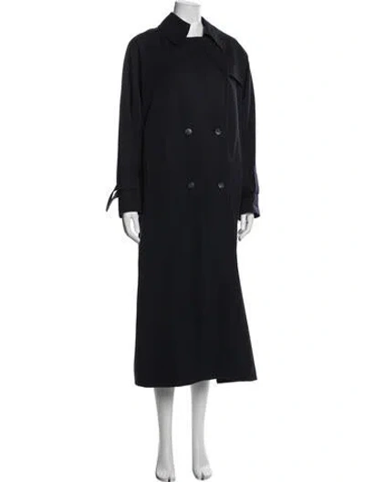 Pre-owned Aquascutum Wool Trench Coat In Blue