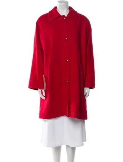 Pre-owned Aquascutum Wool Trench Coat In Red