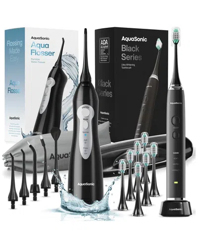 Aquasonic Black Series Toothbrush & Black Aqua Flosser