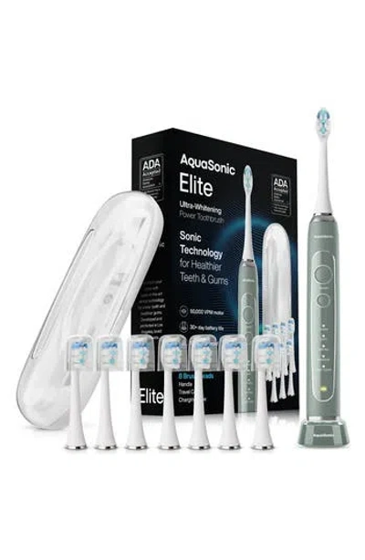 Aquasonic Elite Rechargeable Electric Toothbrush Set In Green