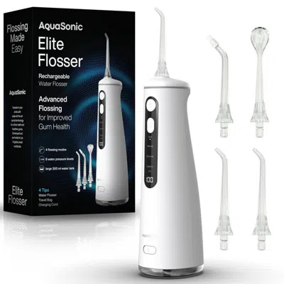 Aquasonic Elite Rechargeable Water Flosser Set - White