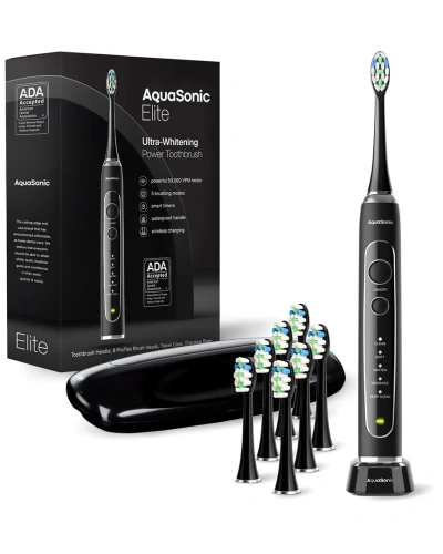 Aquasonic Elite Ultra-whitening Rechargeable Toothbrush In Black