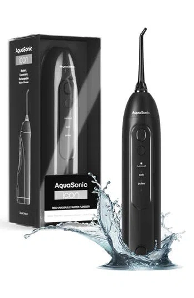 Aquasonic Icon Electric Rechargeable Water Flosser In Black