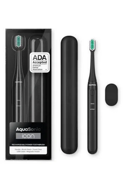 Aquasonic Icon Rechargeable Power Electric Toothbrush In Onyx