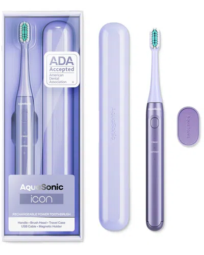 Aquasonic Icon Rechargeable Power Toothbrush In Purple