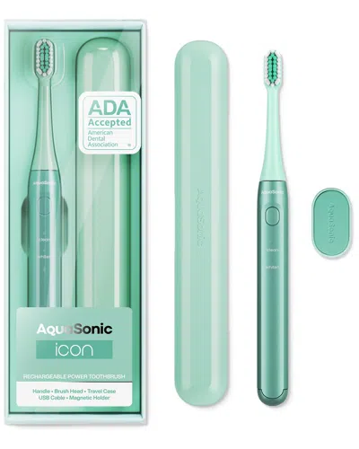 Aquasonic Icon Rechargeable Power Toothbrush In Green