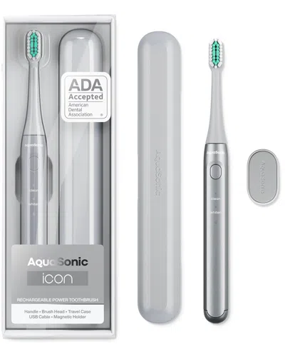 Aquasonic Icon Rechargeable Power Toothbrush In Silver