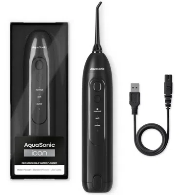 Aquasonic Icon Rechargeable Water Flosser - Black