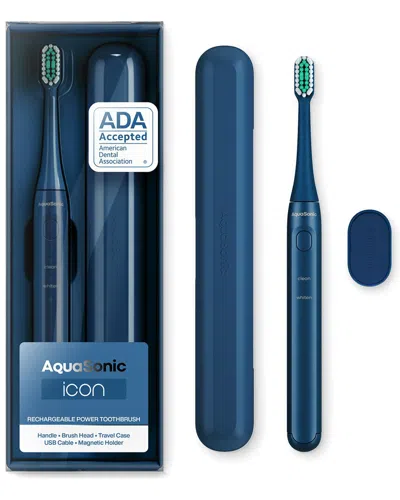Aquasonic Icon Rechargeable Power Toothbrush In Navy