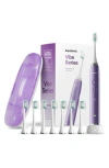 Aquasonic Vibe Series Charcoal Gray Ultrasonic Whitening Toothbrush With 8 Dupont Brush Heads & Trav In Satin Violet