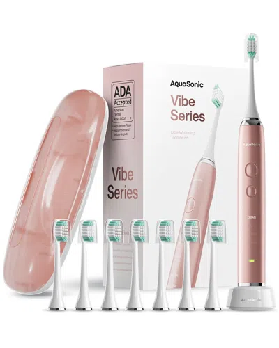 AQUASONIC AQUASONIC VIBE ULTRASONIC WHITENING TOOTHBRUSH + 8 DUPONT BRUSH HEADS + CASE
