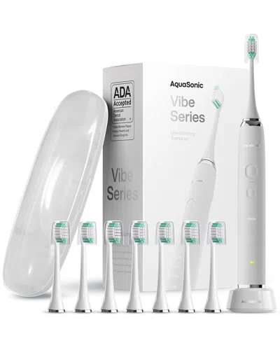 Aquasonic Vibe Ultrasonic Whitening Toothbrush + 8 Dupont Brush Heads + Case