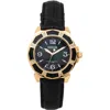 Aquaswiss Lily L Croc Embossed Leather Strap Watch, 33mm X 36mm In Black/gold