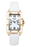 Aquaswiss Lily Lr Leather Strap Watch, 26mm X 44mm In White