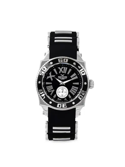Aquaswiss Men's 44mm Stainless Steel & Silicone Strap Watch In Black