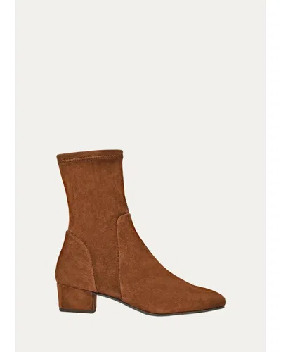 Aquatalia 40mm Stassi Suede Ankle Boots In Brown