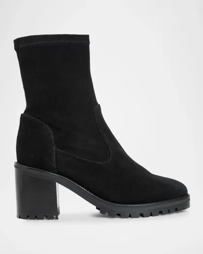Aquatalia 75mm Joplin Waterproof Suede Ankle Boots In Black