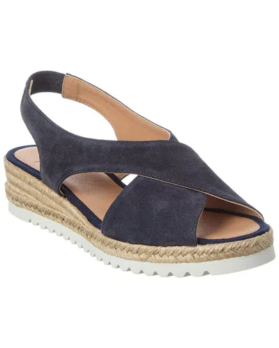 Aquatalia Adelina Waterproof Suede Espadrille Sandal In Blue