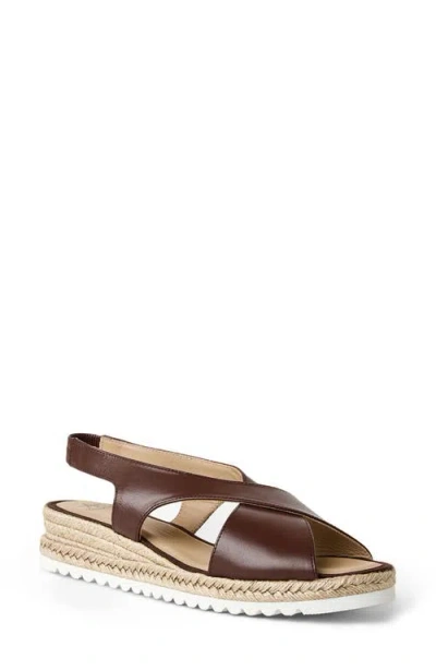 Aquatalia Adelina Weatherproof Slingback Espadrille Platform Wedge Sandal In Brown