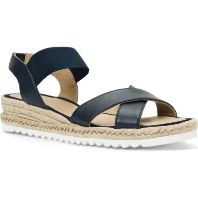 Aquatalia Almeria Weatherproof Slingback Espadrille Platform Wedge Sandal In Blue