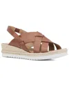 Aquatalia Amaya Water Repellent Slingback Espadrille Wedge Sandal In Brown