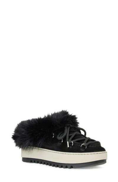 Aquatalia Anise Genuine Shearling Leather Mule In Black