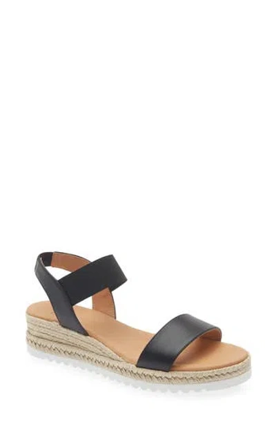 Aquatalia Avina Espadrille Wedge Sandal In Black