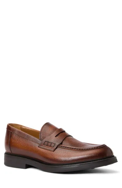 Aquatalia Bergamo Water Repellent Penny Loafer In Brown