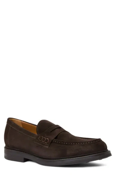 Aquatalia Bergamo Water Repellent Penny Loafer In Brown
