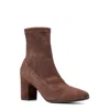 Aquatalia Briana Boots Women's Us 7 Brown Suede Block Heel Ankle Bootie Zpo3426