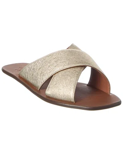 Aquatalia Britt Waterproof Leather Sandal In Metallic