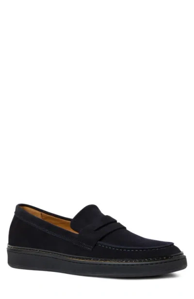 Aquatalia Bucarest Water Repellent Penny Loafer In Blue