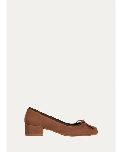 Aquatalia Camalfi Suede Ballerina Flats In Black