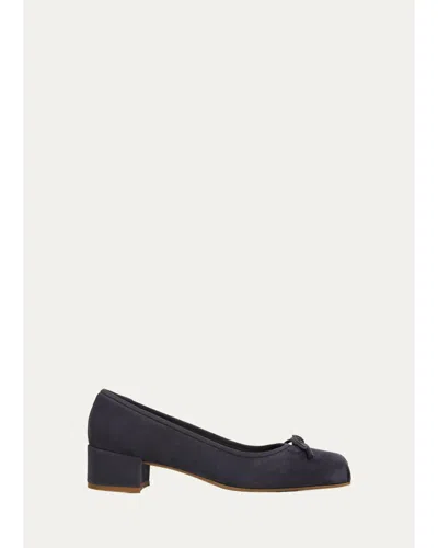 Aquatalia Camalfi Suede Ballerina Flats In Yellow