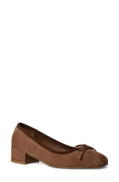 Aquatalia Camalfi Water Resistant Suede Pump In Brown