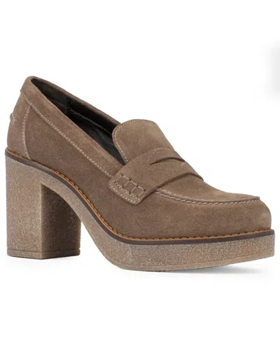 Aquatalia Caprie Weatherproof Suede Pump In Brown