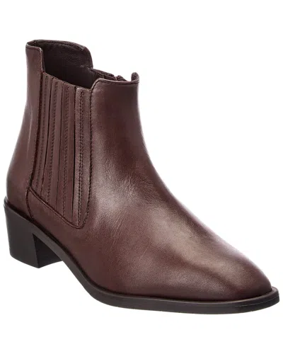 Aquatalia Carmie Weatherproof Leather Bootie In Brown