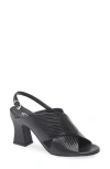 Aquatalia Catarina Embossed Leather Slingback Sandal In Black