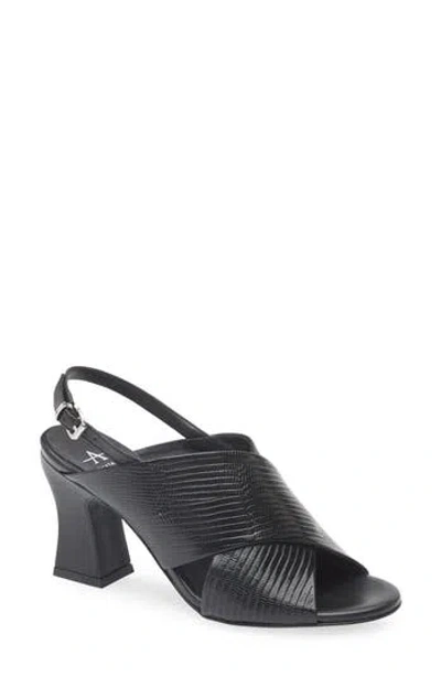 Aquatalia Catarina Embossed Leather Slingback Sandal In Black