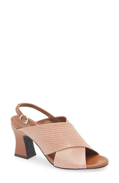Aquatalia Catarina Embossed Leather Slingback Sandal In Pink Toffee